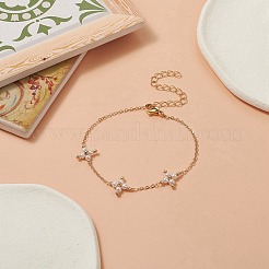 Shell Pearl Beaded Cross Link Bracelet&nbsp;BJEW-JB09313