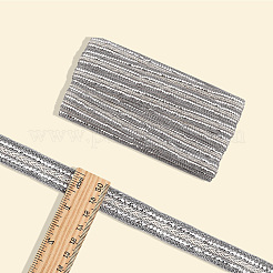 10ヤードのポリエステルリボン  プラスチックpailletteビーズと  銀  3/4インチ（19mm）&nbsp;OCOR-GF0005-19A