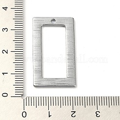 ラックメッキ合金ペンダント  長方形  プラチナ  32x18x1.2mm  穴：1.4mm&nbsp;PALLOY-K023-14P