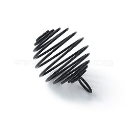 Carbon Steel Spiral Bead Cage Pendants&nbsp;IFIN-WH0027-47B-EB