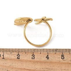 女性用304ステンレススチールオープンカフリング  18KGP本金メッキ  ヒトデ  17mm  内径：17.7mm&nbsp;RJEW-Z088-02G-03
