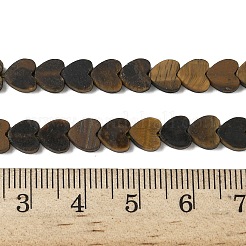 天然石タイガーアイビーズ連売り  艶消し  ハート  6x6.5x2.5mm  穴：0.8mm  約75~76個/連  15.12''~15.16''（38.4~38.5センチメートル）&nbsp;G-A272-A01-04