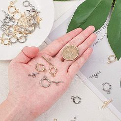 304ステンレススチールトグル留め具  ゴールデン·ステンレス鋼色  6.8x5.2x1.1cm  24セット /箱&nbsp;STAS-UN0004-08