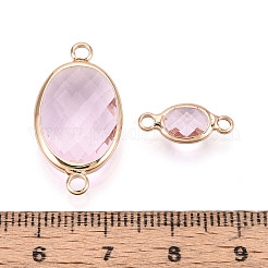 Brass with Glass Links/Connector Charms&nbsp;GLAA-T027-15