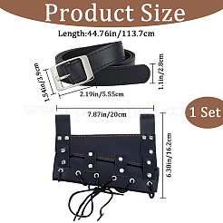 PUレザーと合金ウエストフェンシングシース  剣収納袋  剣キャリーケース  ブラック  162x200x6~11mm&nbsp;AJEW-WH0419-04B