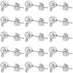 100Pcs 304 Stainless Steel Ball Post Stud Earring Findings&nbsp;STAS-BBC0008-45