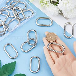 亜鉛合金スプリングゲートリング24個  オーバル  プラチナ  44x25x5mm  内径：34.5x16mm&nbsp;PALLOY-SC0004-22