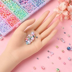 Rainbow ABS Plastic Imitation Pearl Beads&nbsp;OACR-YW0001-79