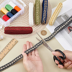12 Yards 6 Colors Ethnic Style Polyester Braided Lace Ribbons&nbsp;SRIB-PH0001-49