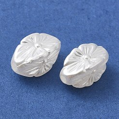 ABSプラスチックパール調ビーズ  花  ホワイト  14x7x7mm  穴：1.5mm  約1351個/500g&nbsp;KY-I009-17