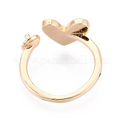 Heart Brass Shell Cuff Ring Settings&nbsp;LS-KK-T076-74G