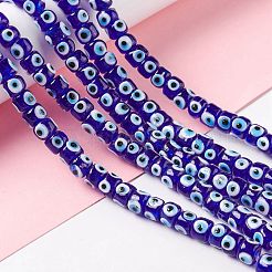 Handmade Evil Eye Lampwork Beads Strands&nbsp;LAMP-F024-01B-01