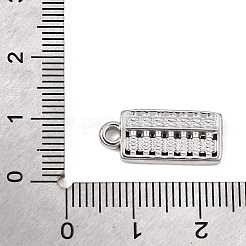 304ステンレスペンダント  そろばんチャーム  ステンレス鋼色  19x8.5x2mm  穴：1.6mm&nbsp;SA-CBA0563-27P
