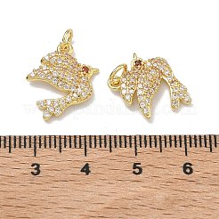 Brass Micro Pave Cubic Zirconia Pendants&nbsp;KK-K420-07G