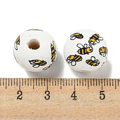 Printed Wood European Beads&nbsp;WOOD-G022-10A