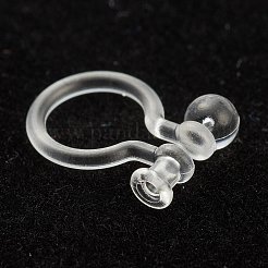 プラスチック製クリップ式イヤリングパーツ  穴開けないイヤリング  透明  11x8x1mm  穴：1mm&nbsp;KY-P001-10B
