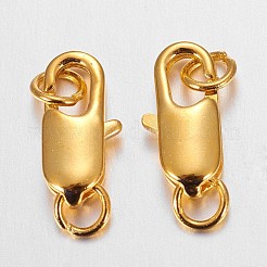 Brass Lobster Claw Clasps&nbsp;X-KK-KK802-G-NR