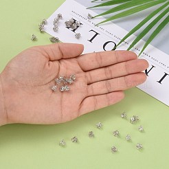 アイアン製ビーズキャップ  プラチナ  6x4.5mm  穴：1mm  内径：5mm&nbsp;X-IFIN-D042-6x4.5-P