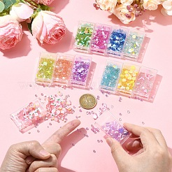 120g 12色の手作りポリマー粘土カボションとプラスチックビーズ、DIYジュエリー作りの材料  混合図形  ミックスカラー  2~8x2~7x0.5~5.5mm  10 G /カラー&nbsp;CLAY-YW0002-60