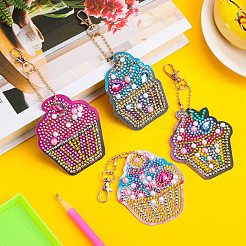 DIY 5D Ice-cream Diamond Painting Keychain Kit&nbsp;DIY-WH0161-94A