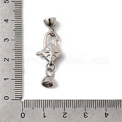 Brass Micro Pave Clear Cubic Zirconia Lobster Claw Clasps&nbsp;KK-U059-53P