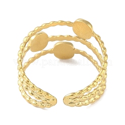 Ion Plating(IP) 304 Stainless Steel Enamel Square Cuff Finger Rings&nbsp;RJEW-L107-058G-02