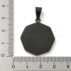 304ステンレスペンダント  エナメル  八卦形成  陰陽のチャーム  ブラック  30x25.5x2.5mm  穴：8.5x4.5mm&nbsp;STAS-C102-12EB