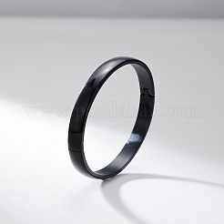 201ステンレススチール製ヒンジ付きバングル（男性・女性用）  ブラック  内径：2-1/2インチ（6.5cm）&nbsp;DW5669-3