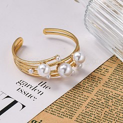 Rack Plating Brass Cuff Bangles for Women&nbsp;BJEW-C086-03G