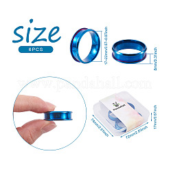 6Pcs 6 Styles Stainless Steel Grooved Finger Ring Settings&nbsp;STAS-YS0001-19