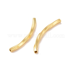925純銀製のチューブビーズ  カーブチューブ  ツイスト広場  18KGP本金メッキ  30x2x2mm  穴：1.2mm  約17個/10g&nbsp;STER-D035-13G