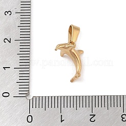PVD真空メッキ304ステンレススチールチャーム  長持ちメッキ  サメチャーム  ゴールドカラー  14.5x11x8.5mm  穴：4.5x2mm&nbsp;STAS-R232-12G