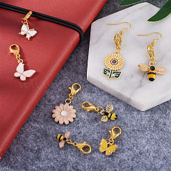 9Pcs 9 Style Alloy Enamel Pendant Decoration&nbsp;HJEW-CD0001-01