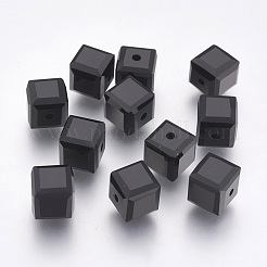 K9ガラス  模造オーストリアクリスタルビーズ  グレードAAA  多面カット  キューブ  ブラック  8x8x8mm（誤差範囲0.5~1mm以内のサイズ）  穴：0.9~1.6mm&nbsp;SWAR-F074-8x8mm-23