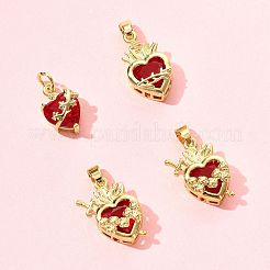 4Pcs 4 Styles Brass & Glass Pendants&nbsp;KK-FS0001-83