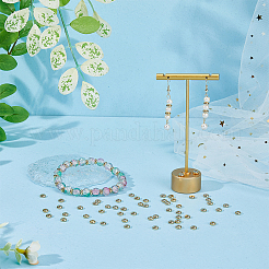 304ステンレススチールスペーサービーズ80個  フラットラウンド  24KGP本金メッキ  6x2mm  穴：1.8mm&nbsp;STAS-DC0015-27