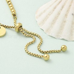 304ステンレススチール製シルバーブレスレット  18KGP本金メッキ  内径：1-1/2~3-1/8インチ（3.85~7.95cm）&nbsp;BJEW-C084-07G