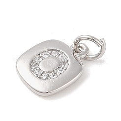 Rack Plating Brass Micro Pave CLear Cubic Zirconia Charms&nbsp;KK-E110-14P-O