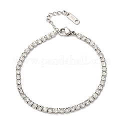 304 Stainless Steel Rhinestone Cup Chain Bracelets for Women&nbsp;BJEW-G753-01P-03