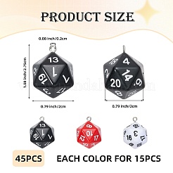 45Pcs 3 Colors Opaque Acrylic Pendants&nbsp;MACR-SZ0002-05