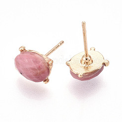 Natural Rhodonite Stud Earrings&nbsp;EJEW-N057-01G