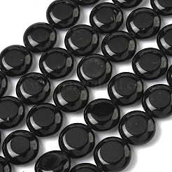 ナチュラルブラックオニキスビーズ連売り  染め＆加熱  フラットラウンド  15~15.5x6mm  穴：0.8~1mm  約26個/連  15.55~15.71インチ（39.5~39.9cm）&nbsp;G-L648-B21-15mm