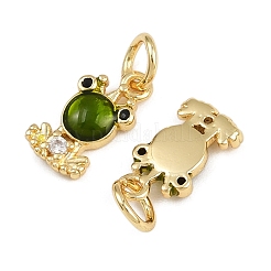 Brass Micro Pave Cubic Zirconia Pendants&nbsp;KK-A269-65G