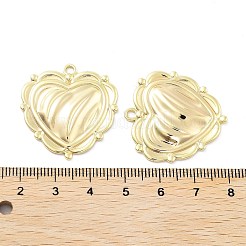 バレンタインデーの真鍮ペンダント  カドミウムフリー＆ニッケルフリー＆鉛フリー  ハート  18KGP本金メッキ  30x29x2.5mm  穴：2.5mm&nbsp;KK-H462-06G