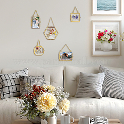 5Pcs 5 Styles Iron & Brass & Alloy Hanging Photo Frames&nbsp;AJEW-GW0001-08