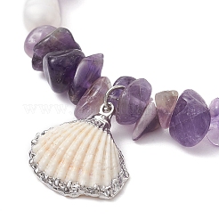 3Pcs 3 Style Natural Shell Charm Bracelets Set&nbsp;BJEW-TA00396