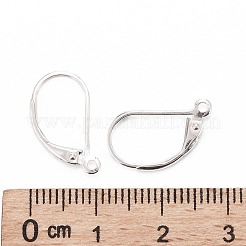925スターリングシルバーフープピアス  フレンチフックピアス  銀  16x9x1.5mm  穴：1mm  ピン：0.8mm&nbsp;STER-P032-06S