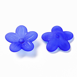 つや消しアクリルビーズキャップ  5花びら  花  藤紫色  19.5x20x5.5mm  穴：1.6mm  約740個/500g&nbsp;MACR-S371-08A-751
