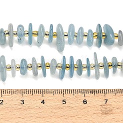 天然石アクアマリンビーズ連売り  チップ  シードビーズで  8~14x7~11x1~4mm  穴：0.9~1mm  約82~85個/連  15.28~15.59''（38.8~39.6センチメートル）&nbsp;GG-CBAE051-B01-01