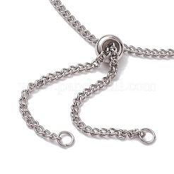 304ステンレススチールチェーンブレスレットの作り方  プラチナ  10-1/8インチ（25.6cm）&nbsp;AJEW-JB01211-02